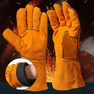 Saker Welding Gloves - Heat-resistant American Split Leather, Flame-retardant Stitching, Flexible Design for Welding, Grilling, Gardening, and More