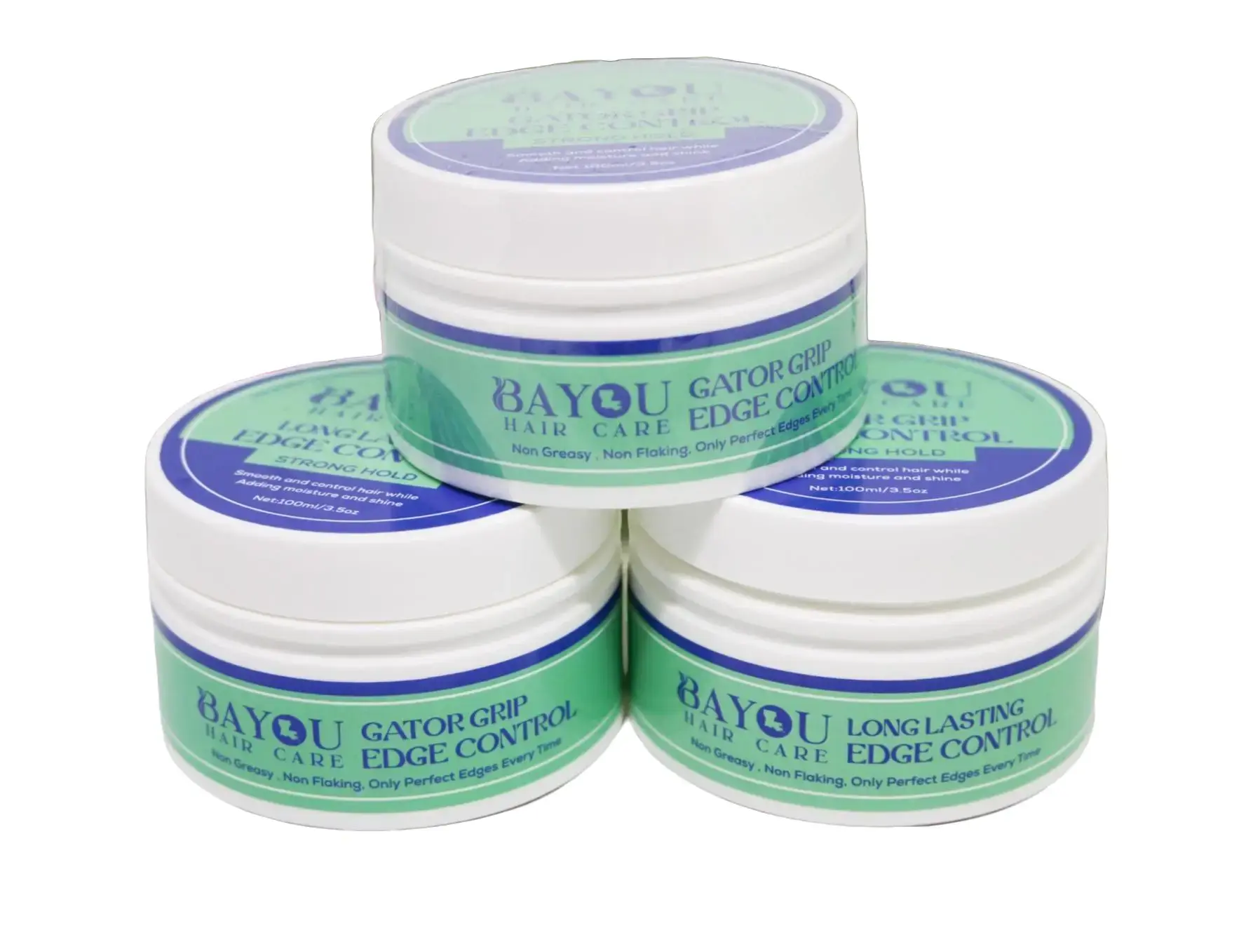Bayou Hair Care Gator Grip Edge Control, Water Base Haircare Gel for a Flawless, Long-Lasting Hold, for Curly & Textured Hair, Unisex, 3.5 oz (3-Pack)