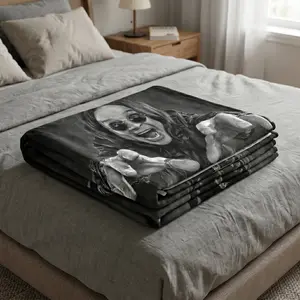 【Father's Day】Ozzy Flannel Blanket, Heavy Metal Rock Legend Flannel Throw Blanket, Ultimate Father's Day Gift for Hard Rock Dads & Music Lovers, Edgy "Prince of Darkness" Classic Metal Graphic Bedding, Super Soft Cozy Couch Throw for Men