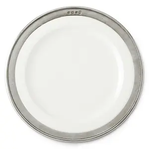 MATCH Modern Convivio Rim White Ceramic Dinner Plate