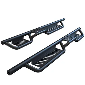 GARVEE Running Boards Compatible with 2018-2025 Jeep Wrangler JL 4 Door, Black Powder Coated Nerf Bar w/ Two Stairs Design All-Steel Build, Bolt-on Side Steps