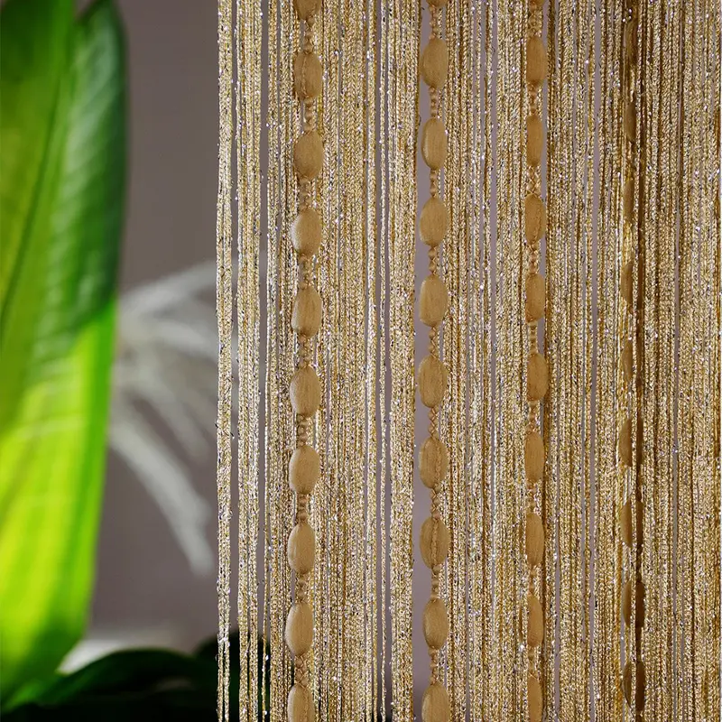 1 Count Tassel String Curtain, Glitter Silver Wire Partition Door Curtain, Hanging Decor for Living Room, Bedroom & Garden Party Decorations, Party Decor Supplies