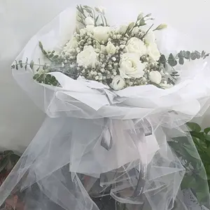 5M Sheer Tulle Organza Rolls, Wedding Crystal Organza Fabric, Tutu Shirt Craft DIY, Wedding Gauze Wedding Chair Decoration, White Gauze, DIY Sewing Mesh, Wedding Gauze Party Supplies, Wedding Supplies, Wedding Decor, Wedding Arch
