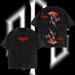 SuperStyle Jason Todd Red Hood (Robin #2) Hero Verse Comic Oversize Soft Classic Seamless Short-Sleeve Acid-Washed Cotton Tee, Double-Printed Graphic Apparel, Lightweight Streetwear Top for Men