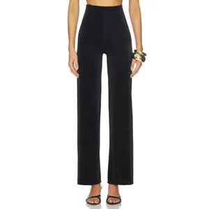 Commando Velvet Wide Leg Pant in Black