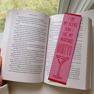 martini bookmark - 2x8in decorative bookmark - book accessories