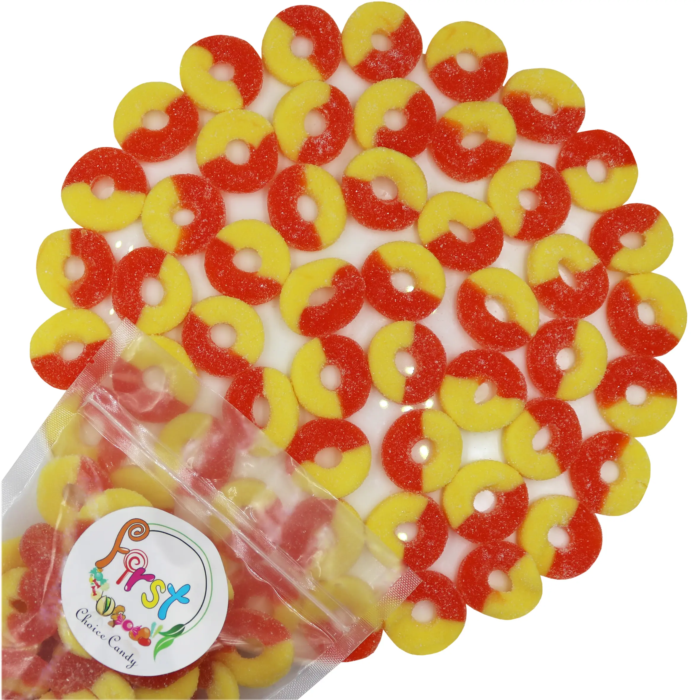 PEACH GUMMY RINGS 2LB BAG PEACH GUMMY RINGS 2LB BAG
