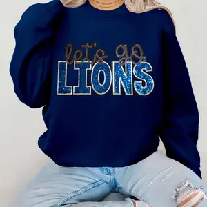Let’s Go Lions football fan sweatshirt/shirt, Detroit football unisex and comfortable fit  Menswear