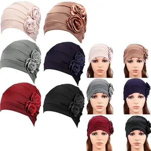 Pack of 6 Turbans Head Wrap for Women Flower Chemo Head Wraps for Women Hair Wraps Cover Beanie Cancer Chemo Headwear summervibes
