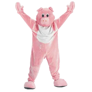 Pig Mascot Costume For Teens - Pink Plush Jumpsuit with Head Mask & Mitts – Soft, Durable & Machine Washable – Funny Animal Outfit For Halloween, Role Play, Pretend Play Fun,  Fantasy Theme Party & Cosplay