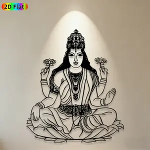 1pc Lakshmi Metal Wall Art, Decoration, Statue Mural, Ideal Gift for Diwali, New Year, Religious Hindu Culture Enthusiasts, Rust-Resistant Metal Wall Decor Wall Sculptures, Perfect for Home Wall & Garden Fence, Spiritual Decor Enthusiasts
