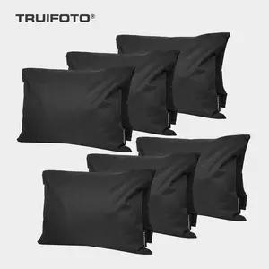 6 Pack Sandbag Weight Bags for Photography, Foldable Handheld Storage Bag with Shoulder Strap, 15.5"x9.4" Heavy Duty Polyester Saddlebag/Beanbag/Tripod Weight Bag for Camera Tripod