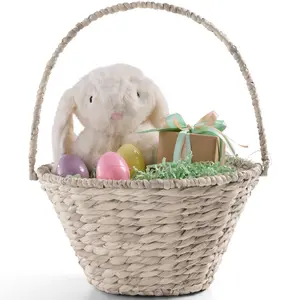 Best Choice Products Easter Basket, Woven Easter Basket for Kids w/ Collapsible Handle, Tapered Shape