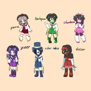 The Freak Circus Anime Keychain (Doctor, Ticket Taker, Jester) for Men and Women, Acrylic Cartoon Figure, Pendant Gift