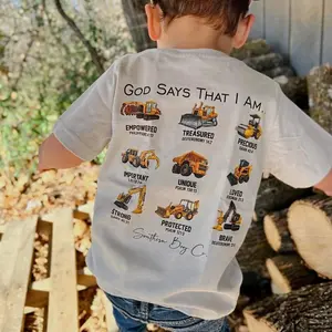 YOUTH God Says That I Am (Construction) Short Sleeve Boys Shirt & Sweatshirt and Hoodie Youth Outfits Christmas Clothing Christmas Gift For Boy and Girl J12B3