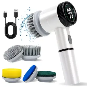 Ultimate Waterproof Rotating Brush Cordless Electric Cleaning Kit with 5 Brush Heads, 3 Adjustable Speed Settings, Long-Lasting Battery – Durable Power Scrubber for Bathroom, Kitchen, Shower, Tile, Window & Whole Home Cleaning Solution USB