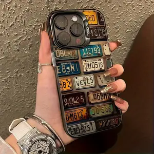 Vintage Car License Plate IMD Silver Phone Case High Aesthetic Fashion Simple Design Protective Case Perfect Choice for iPhone 12/12 Pro/12 Pro Max/13/13 Pro/13 Pro Max/14/14 Pro/14 Pro Max/15/15 Pro/15 Pro Max/11/11 Pro Max/14 Plus/15 Plus/16/16 Pro/16 P