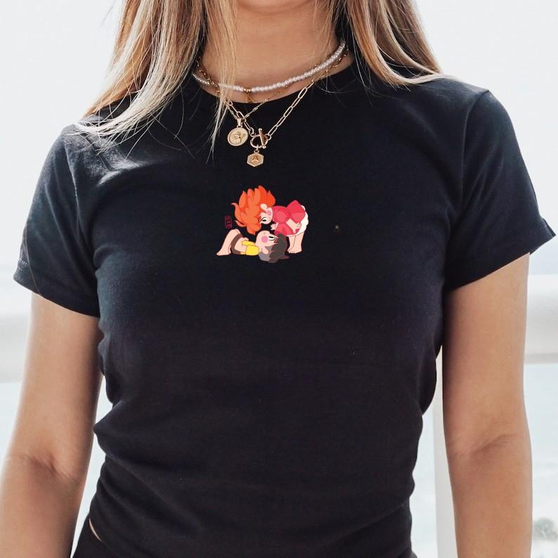 Ponyo x Sosuke Baby Tee, Ghibli's Couple Baby Tee, Ponyo On The Cliff By The Sea, Gift for Ghibli Fan