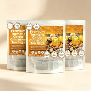 All Natural Turmeric Ginger Cinnamon Tea 60x3 Bags – Herbal Blend for Clean Living, Digestive Comfort & Immune Support