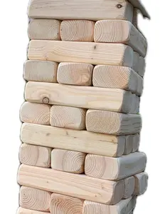 Giant Fun Games Tumble Tower Game Timbers Wood 45 Blocks Outdoor Jumbo Stacking Game for Yard and Lawn Fun, Ideal Gift for Kids and Weddings