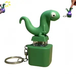 Lizard Button Keychain,Rechargeable LED Lizard Keychain Sound, Lizard Anxiety Relief Keychain Button Toy,Fun Keychain with Colorful Lights,Interactive Lizard Button Press Fidget Toy (1PCS)
