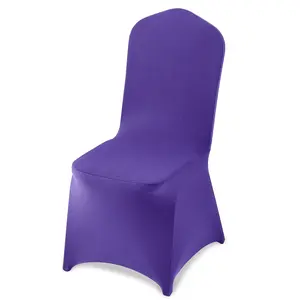 VEVOR 50 Pcs Purple Chair Covers, Polyester Spandex Chair Cover, Stretch Slipcovers for Wedding Party Dining Banquet Flat-Front Chair Covers, Fits Chair Measures up to 20.08 x 17.72 x 37.4 inch