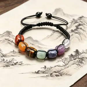 7-Chakra Healing Crystal Bracelet - Adjustable Beaded Wellness Wristband for Meditation, Anxiety Relief (Sports & Outdoor Accessory)