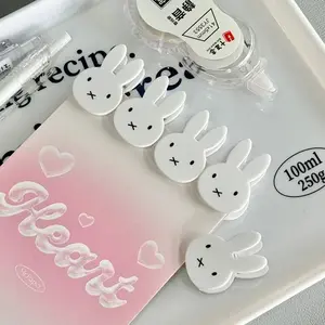 Miffy Rabbit PP-Clips Kawaii Transparent Plastic Photo Holders for School/Office Durable Document Clips for Tickets & Receipts