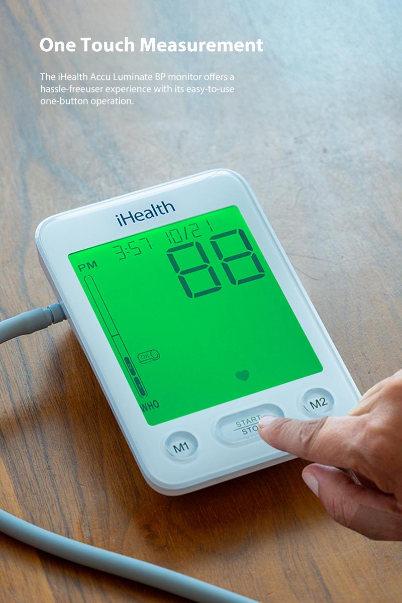 iHealth Bluetooth Blood Pressure Monitor with Large Cuff & Color-Coded Display, Dual Users 2*120 Readings, Automatica Upper Arm Blood Pressure Machine with Cloud Storage & Body Movement Detection, Portable Healthcare Kit