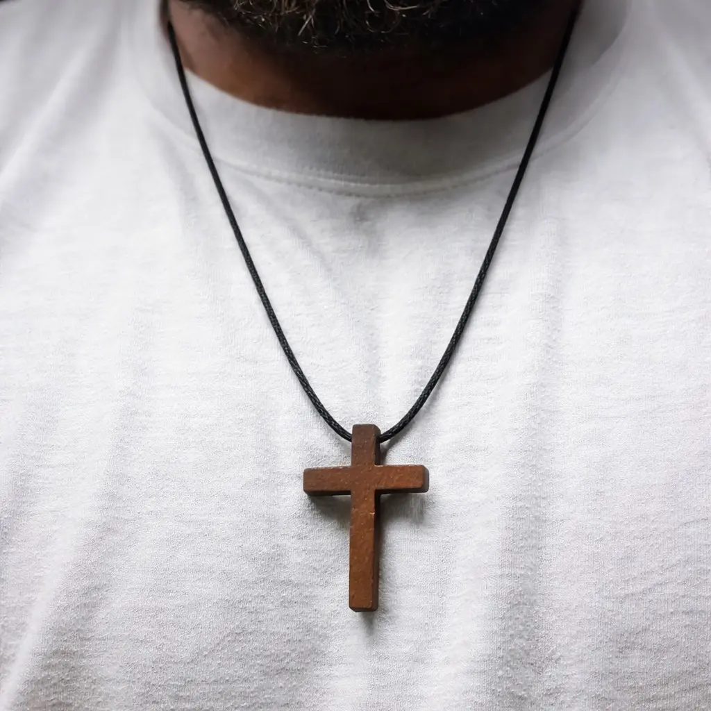Handmade Wooden Cross Necklace – Personalized Custom Engraved Faith Jewelry