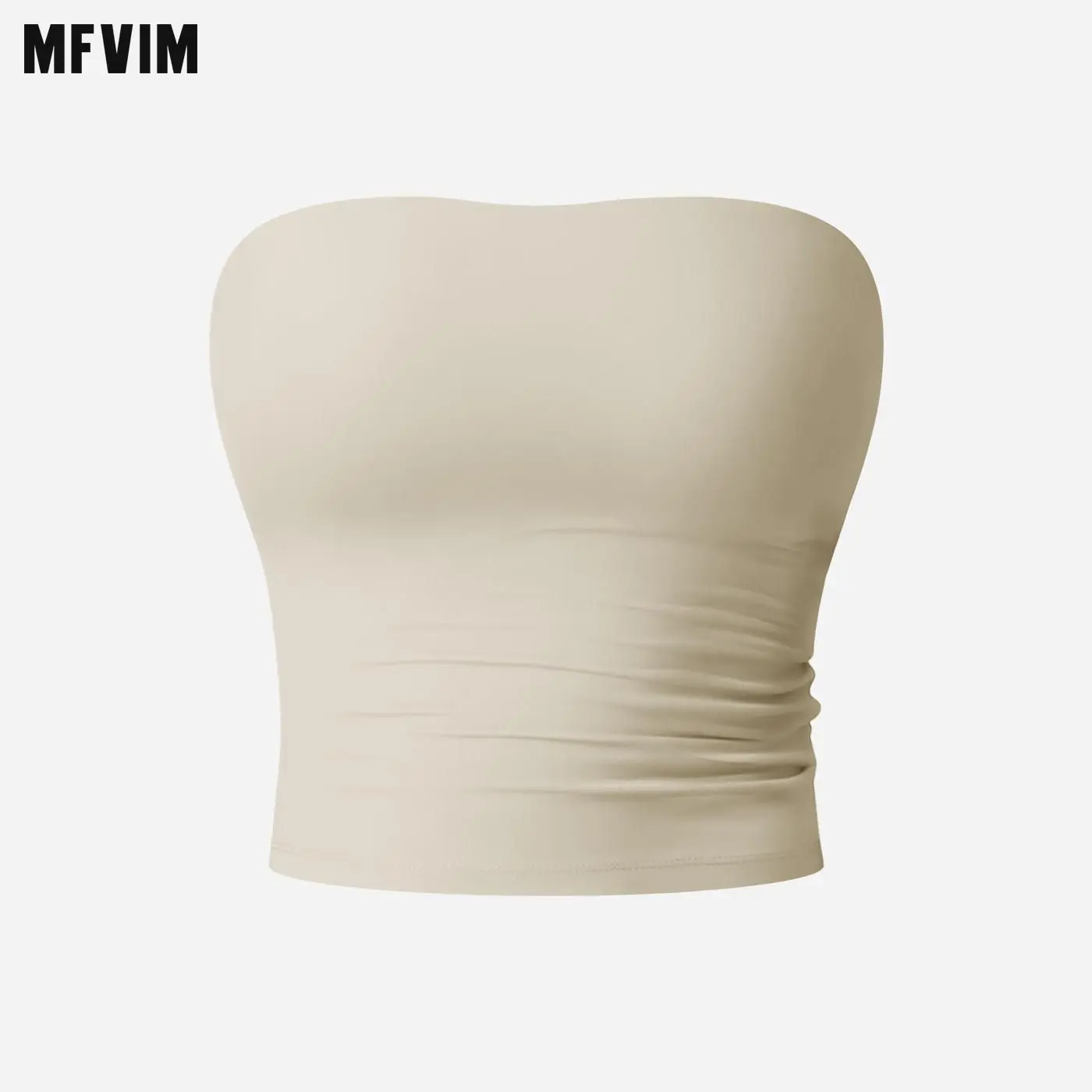 MFVIM Women's Minimalist Short-Sleeved Sleeveless Bustier - Slim-Fitting Ribbed Nylon Smooth Sports Bra for Lady Workout, Black Casual Summer Clothing,summerwins,travel essentials,camping essentials