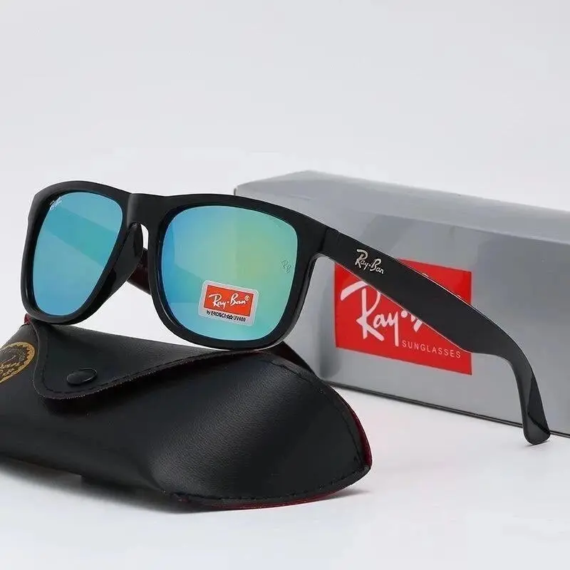 Ray-Ban Polarized Outdoor Shades Black Square Eyewear UV Protection Sunglasses for Casual Daily Wear