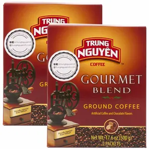 Trung Nguyen — Gourmet Blend — Roasted Ground Coffee Blend — Strong and Bold — Robusta, Arabica, Excelsa, & Catimor — Notes of Chocolate, Spices, & Fruit — Vietnamese Coffee 17.6oz (Pack of 2)