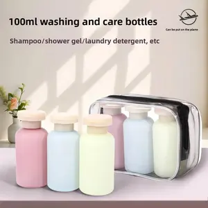 3Pcs 100ML Silicone Travel Bottles Set - Leak-Proof & BPA-Free Portable Squeezable Containers for Shampoo, Lotion & Shower Gel - Essential Travel Accessories