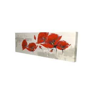 212 MAIN 16x48 in. Red Floral & Botanical Artwork - Artistic Handwritten Text Nature-Infused Print, Bedroom Home Decor Accessory