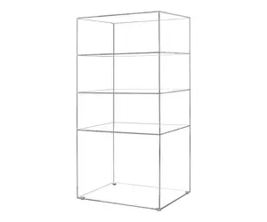 Retail Store Display Case 3 Shelf 9.75 Inch Wide Durable Clear Acrylic Doorless Bakery Pastry Shop Countertop Showcase