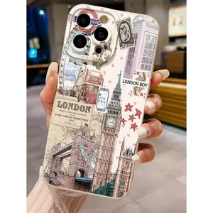 1pc London Ferris Wheel Pattern Shockproof Phone Case Suitable For IPhone17/IPhone17 Air/IPhone17 Pro/IPhone17 Pro Max/16 Pro Max/15 Pro Max/14 Pro Max/13 Pro Max/12 Pro Max