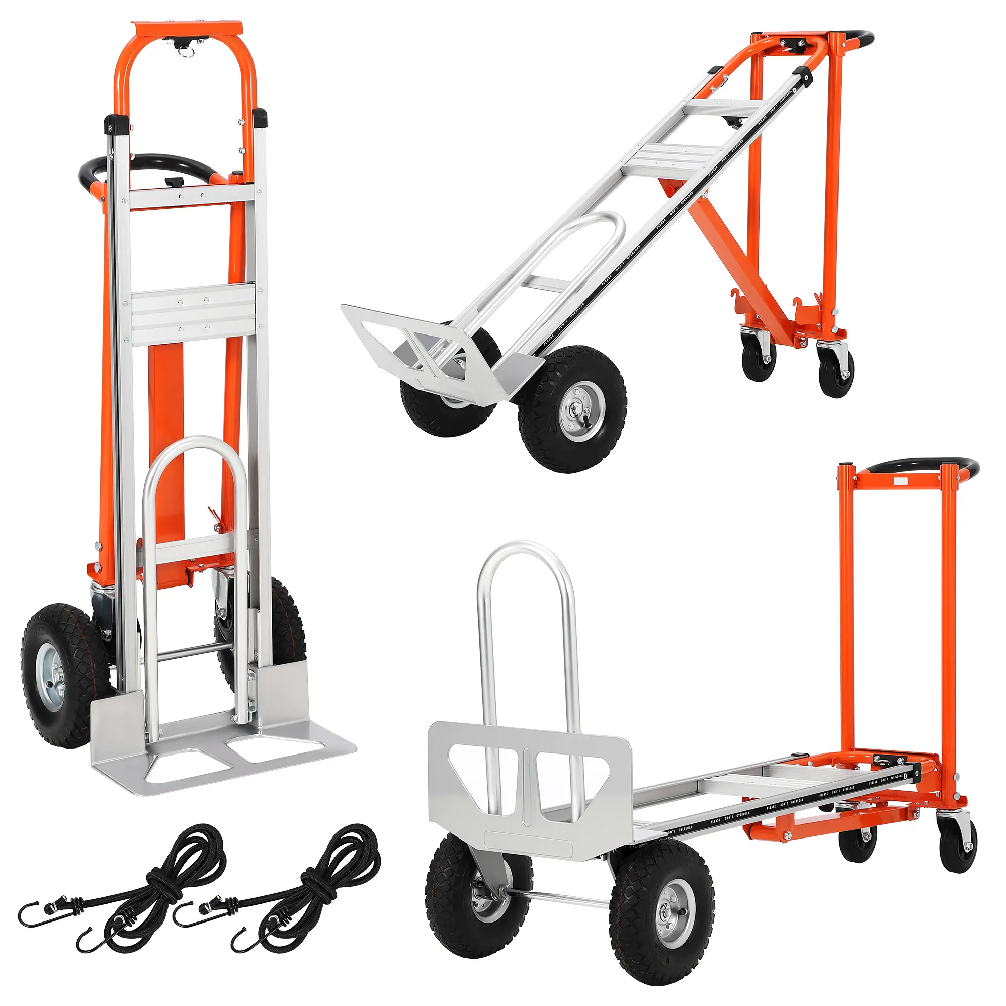 [Football Fan SeasonDeal]  [Various models] 3-in-1 Heavy Duty Stair Climbing Convertible Dolly – 800lbs Capacity Platform Cart – Folding Design, Stair-Climbing Wheels, Elastic Straps – Ideal for Home, Office, Warehouse, Supermarket