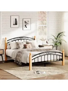 Gaomon Heart Shape Metal Queen Platform Bed Frame - Smooth Edge, Soundproofed Steel Slats Support, High Load, Structurally Stable, No Box Spring Needed, Easy Removal, Easy Transport