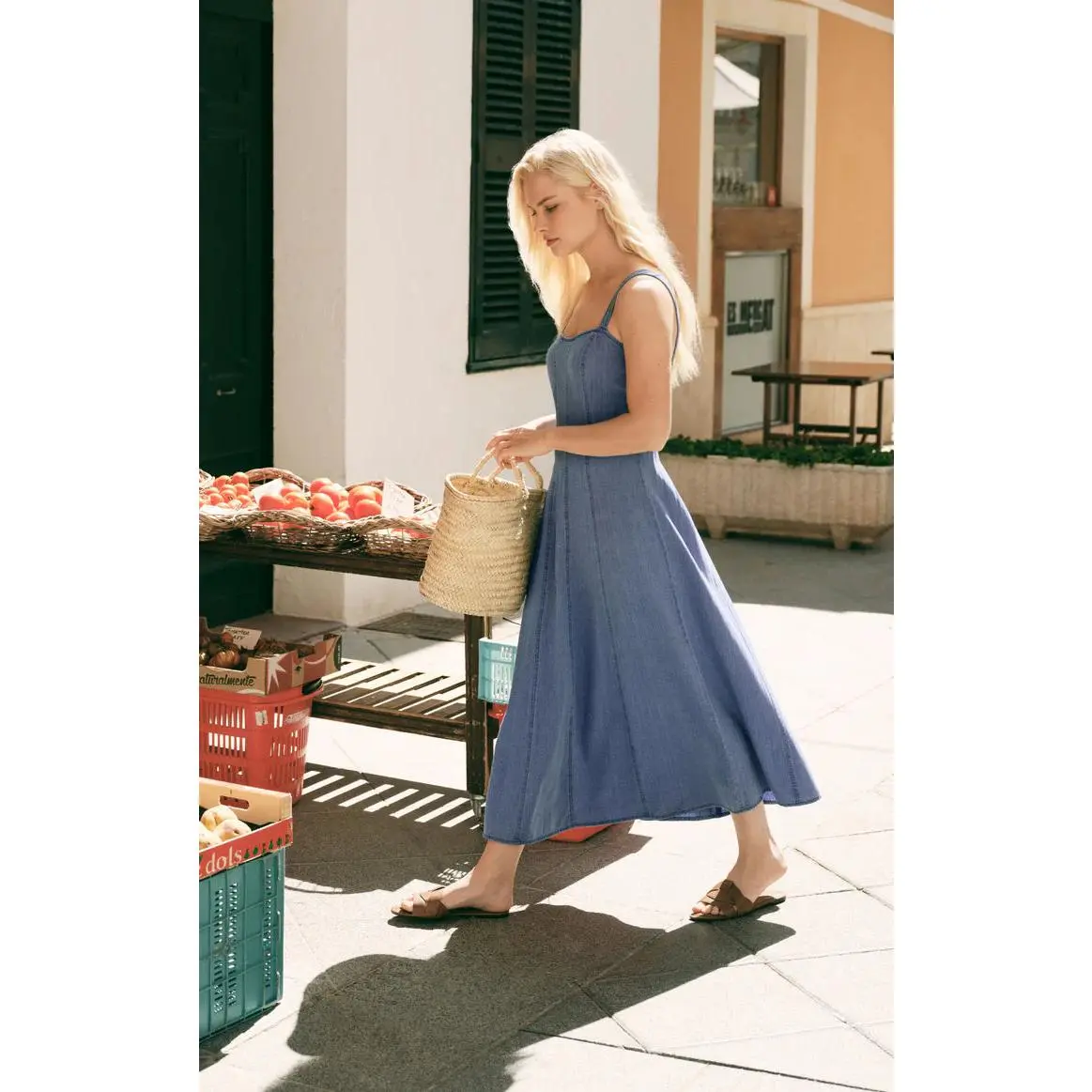 Z Supply: Leonora Indigo Midi Dress in Classic Indigo