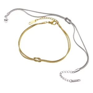 Orphic Knotted Snake Bone Double-Layer Titanium Steel Bracelet, Luxury Couple Jewelry, Ideal Gift Accessory