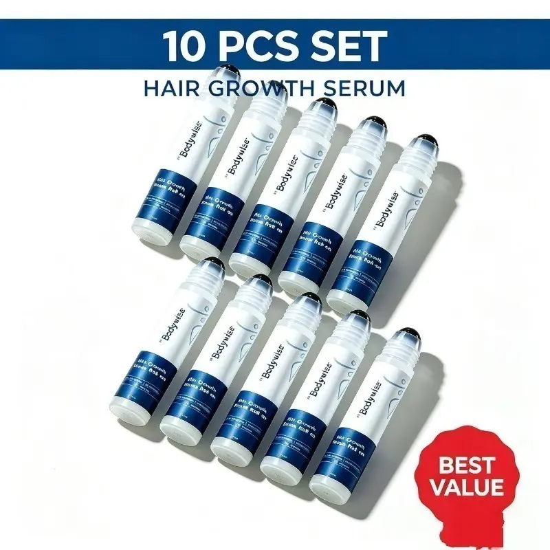 2026 Limited Time！10Pcs Be Bodywise Advanced Hair Density Roll-On Serum 25ml | Anti Hair Loss Reduce Hair Fall Scalp Growth Treatment For Men Women Infused 5% Saw Palmetto 3% Rosemary 1% Caffeine Herbasome 3% Fenugreek Hair Thickening Serum