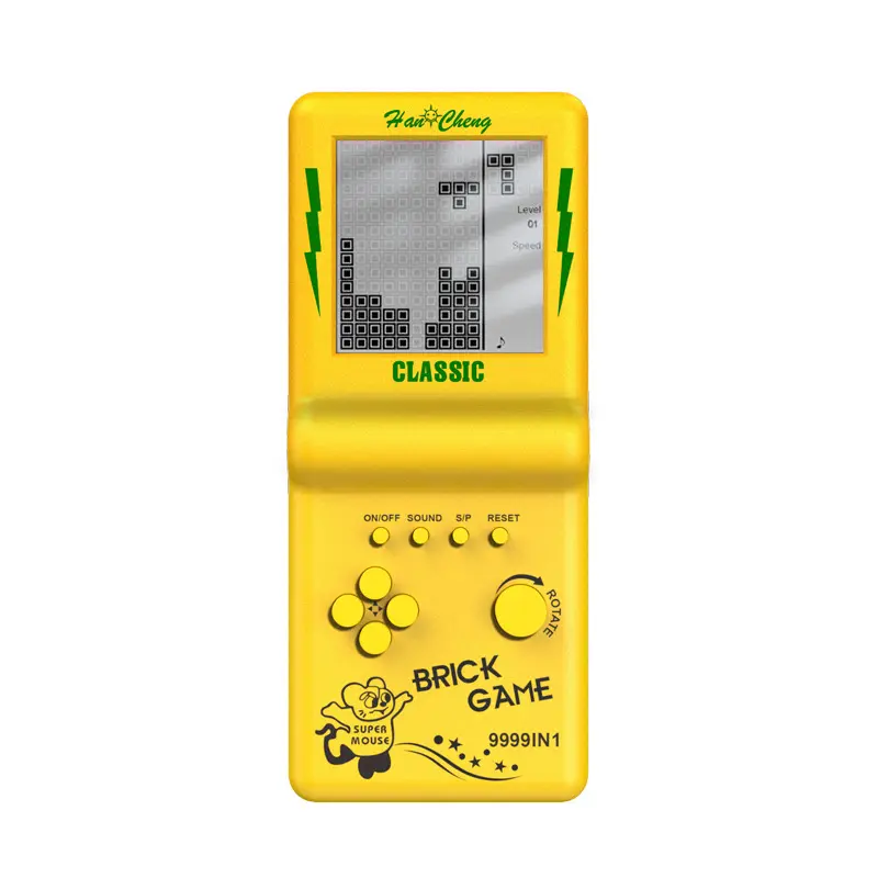 Portable Nostalgic Retro Tetris Handheld Mini Video Game Console - Aesthetic Fiberglass Design for Child Players