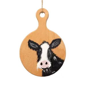 Miss Dora the Cow Hand Painted Cutting Board | 4 1/2" x 6 1/2" | The Painted Attic