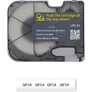 P31S & P31 Heat Shrink Wire and  Labels with Ribbon Label Maker - 3:1 Shrink Ratio,  Marking in Electrical, Automotive, and Industrial Environments, 0.24" Dia, Black  White