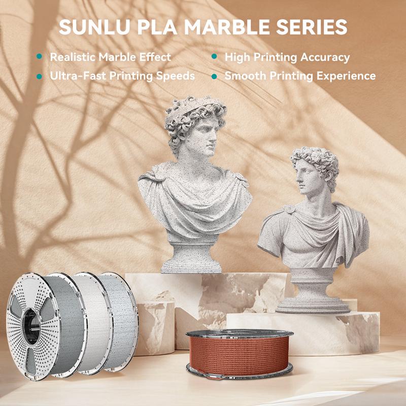 SUNLU Aesthetic Filament | PLA, PETG Series | Silk, Transparent, Rainbow/Multi-Color/Marble/Wood/Glow in the dark | Everything you desire is available