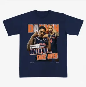 Johni Broome & Tahad Pettiford “Walk In… Take Over” Basketball Adults and Youth T-Shirt, College Basketball Duo Graphic Tee, Casual Crew Neck Tee, Unisex Fit For Men Women, Gift for College Hoops Fans