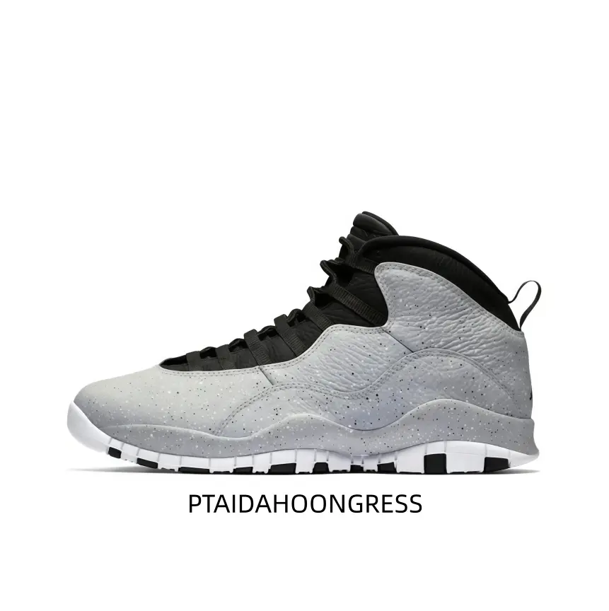 Want textured retro street footwear? Try this high‑top sneaker with speckled grey leather, solid structured silhouette, soft cushion for long‑time walking and casual outdoor outings.