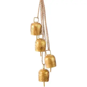 Vintage Bells with Hanging Rope, Decorative Metal Cow Bells for Weddings, Parties, and Christmas DIY Wreaths, Home Decor (1)