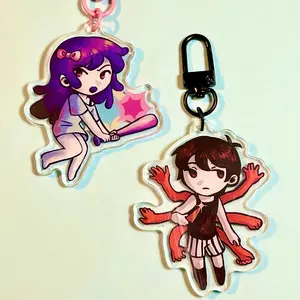 Omori & Aubrey  Keychain Charm! Cute Kawaii Bag Charm, Key Accessory, Gift for Fans, Collectible Character Charm, for Bags, Keys, Backpacks, Cute Decor, Gift Idea
